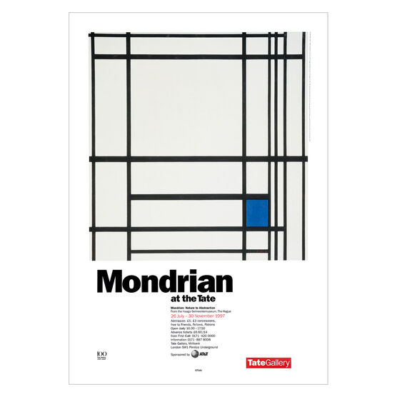 Piet Mondrian vintage exhibition poster